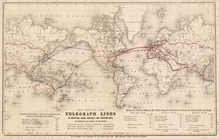 Telegraph lines in operation, under contract, and contemplated, in 1872